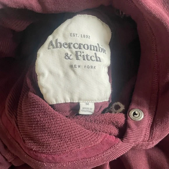 Y2k Abercrombie Burgundy Hoodie Medium - Picture 3 of 3